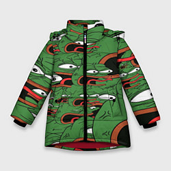 Куртка зимняя для девочки Пепе лягушка, цвет: 3D-красный
