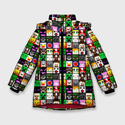 Куртка зимняя для девочки Minecraft characters, цвет: 3D-красный