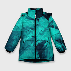 Куртка зимняя для девочки Текстура малахита, цвет: 3D-черный