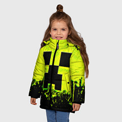 Куртка зимняя для девочки Creeper neon, цвет: 3D-черный — фото 2