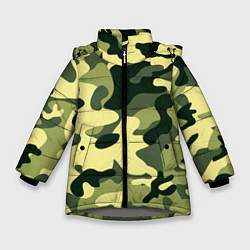 Куртка зимняя для девочки Камуфляж милитари, цвет: 3D-светло-серый