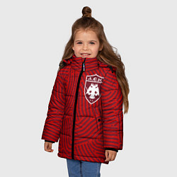 Куртка зимняя для девочки AEK Athens отпечатки, цвет: 3D-красный — фото 2