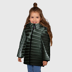 Куртка зимняя для девочки Наноброня - чёрные волнообразные пластины, цвет: 3D-черный — фото 2