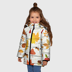 Куртка зимняя для девочки Осенние дары природы, цвет: 3D-красный — фото 2