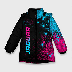 Куртка зимняя для девочки Jaguar - neon gradient: по-вертикали, цвет: 3D-черный