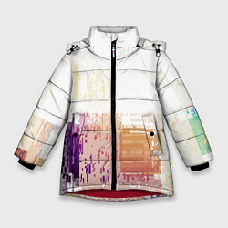 Зимняя куртка для девочки Пиксельнaя абстракция