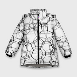 Куртка зимняя для девочки Матричная сетка, цвет: 3D-светло-серый