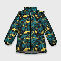 Зимняя куртка для девочки Акулы разноцветные