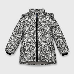 Куртка зимняя для девочки Надпись краской, цвет: 3D-светло-серый