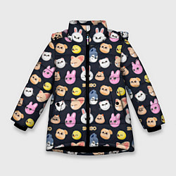 Куртка зимняя для девочки Skzoo pattern, цвет: 3D-черный