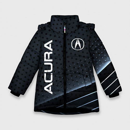 Зимняя куртка для девочки Acura карбон / 3D-Черный – фото 1