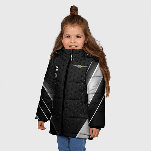 Зимняя куртка для девочки Chrysler Карбон / 3D-Светло-серый – фото 3