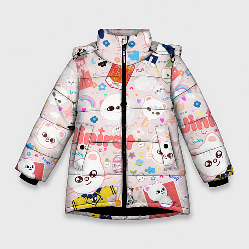 Зимняя куртка для девочки Skzoo Jinniret pattern cartoon avatar / 3D-Черный – фото 1