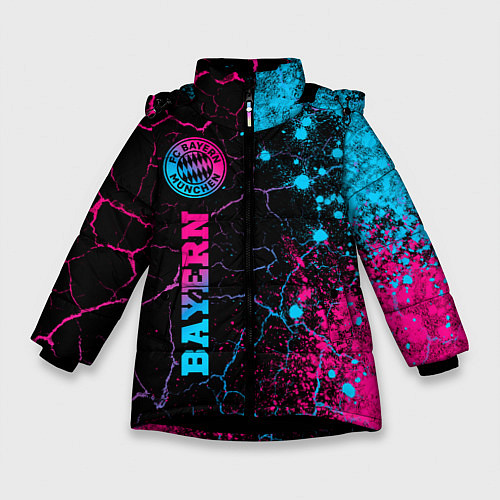 Зимняя куртка для девочки Bayern - neon gradient: по-вертикали / 3D-Черный – фото 1