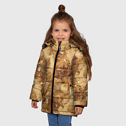 Куртка зимняя для девочки Натуральные древесные стружки опилки, цвет: 3D-светло-серый — фото 2
