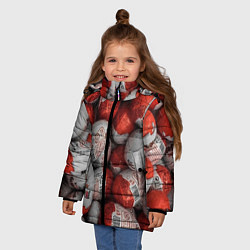 Куртка зимняя для девочки Фон из киндер сюрприз, цвет: 3D-красный — фото 2