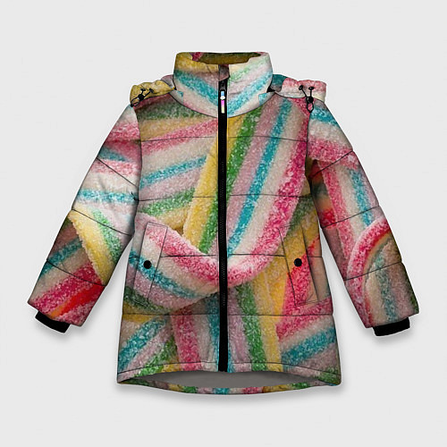 Зимняя куртка для девочки Мармеладная лента / 3D-Светло-серый – фото 1