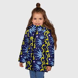 Куртка зимняя для девочки Узор цветущий клематис, цвет: 3D-красный — фото 2