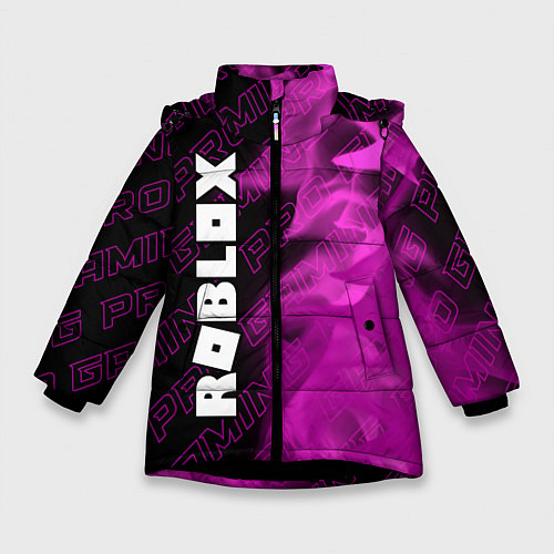 Зимняя куртка для девочки Roblox pro gaming: по-вертикали / 3D-Черный – фото 1