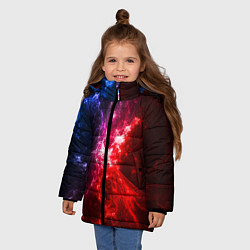 Куртка зимняя для девочки Вспышка в космосе, цвет: 3D-светло-серый — фото 2