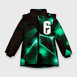 Куртка зимняя для девочки Rainbow Six разлом плит, цвет: 3D-черный