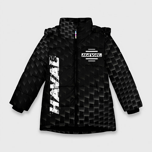 Зимняя куртка для девочки Haval карбоновый фон / 3D-Черный – фото 1