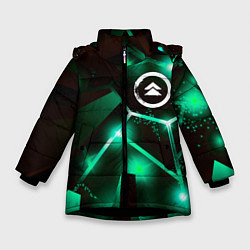 Куртка зимняя для девочки Ghost of Tsushima разлом плит, цвет: 3D-черный