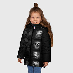 Куртка зимняя для девочки Geometry Dash game, цвет: 3D-черный — фото 2