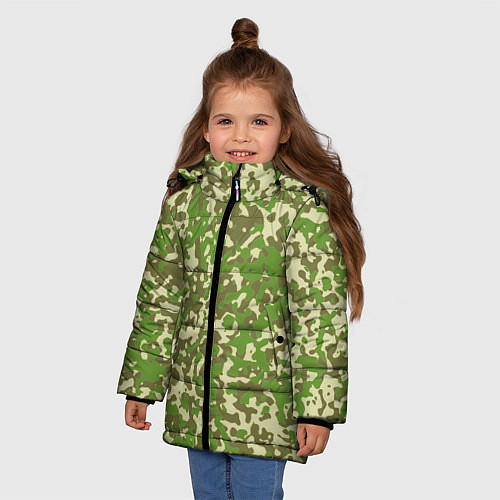 Зимняя куртка для девочки Камуфляж ЕМР цифра / 3D-Светло-серый – фото 3