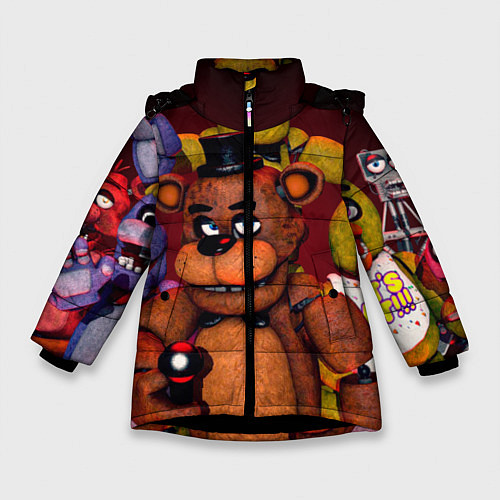 Зимняя куртка для девочки Пять ночей Фредди / 3D-Черный – фото 1