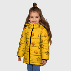Куртка зимняя для девочки Цвета осени: листья клена, цвет: 3D-красный — фото 2