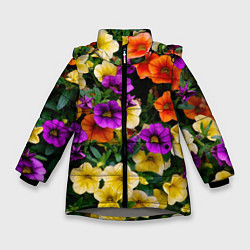 Зимняя куртка для девочки Разноцветная петуния