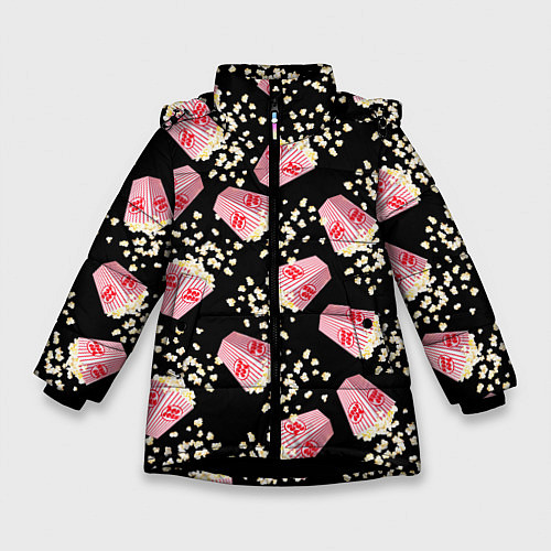 Зимняя куртка для девочки Попкорн / 3D-Черный – фото 1