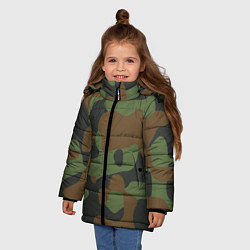 Куртка зимняя для девочки Камуфляж ВСР-93 крупный, цвет: 3D-черный — фото 2