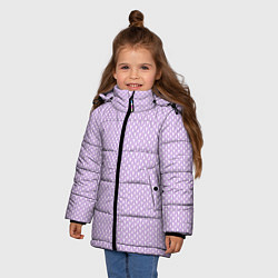 Куртка зимняя для девочки Вязаное полотно - Розовое, цвет: 3D-светло-серый — фото 2
