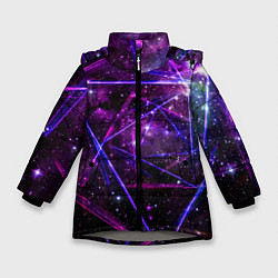 Куртка зимняя для девочки Triangle space - Neon - Geometry, цвет: 3D-светло-серый