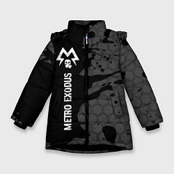 Куртка зимняя для девочки Metro Exodus glitch на темном фоне: по-вертикали, цвет: 3D-черный