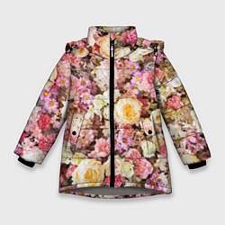Куртка зимняя для девочки Море из цветов, цвет: 3D-светло-серый