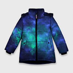 Куртка зимняя для девочки Космический пейзаж во Вселенной, цвет: 3D-черный