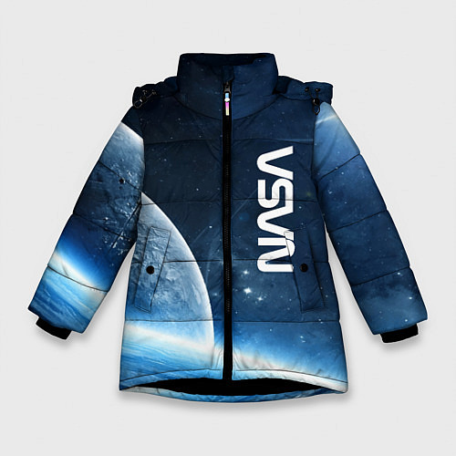 Зимняя куртка для девочки Космическое пространство - NASA / 3D-Черный – фото 1