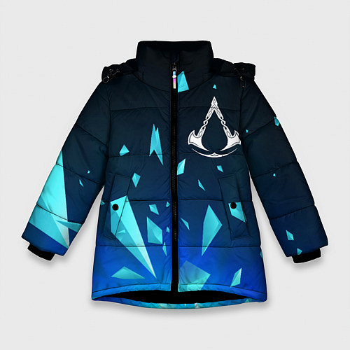 Зимняя куртка для девочки Assassins Creed взрыв частиц / 3D-Черный – фото 1