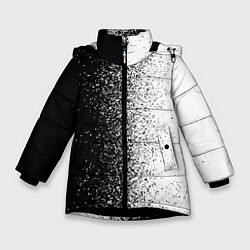 Зимняя куртка для девочки Брызги красок - Черно-белый