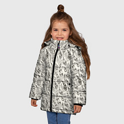 Куртка зимняя для девочки Капля с этноузором, цвет: 3D-красный — фото 2