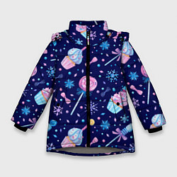 Зимняя куртка для девочки Новогодние сладости - леденцы