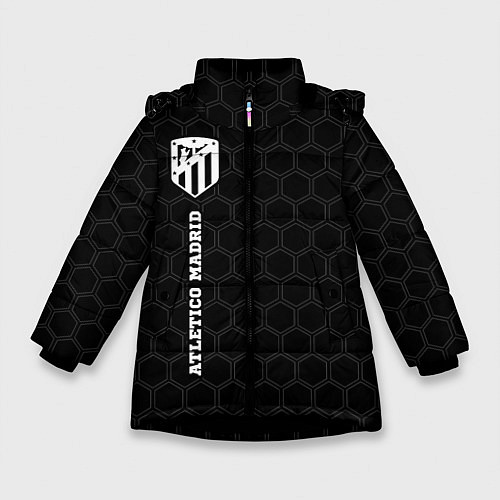 Зимняя куртка для девочки Atletico Madrid sport на темном фоне: по-вертикали / 3D-Черный – фото 1