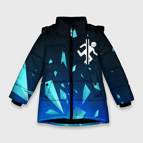 Зимняя куртка для девочки Portal взрыв частиц / 3D-Черный – фото 1