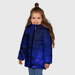 Куртка зимняя для девочки Пальма в неоновом свете, цвет: 3D-черный — фото 2