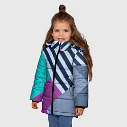 Куртка зимняя для девочки Разнообразные абстрактные паттерны, цвет: 3D-светло-серый — фото 2