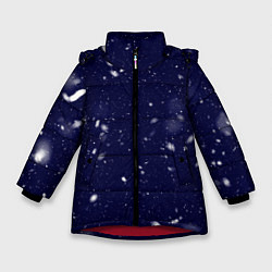 Куртка зимняя для девочки Снежная новогодняя ночь, цвет: 3D-красный