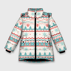 Зимняя куртка для девочки Новогодний свитер, но без оленей